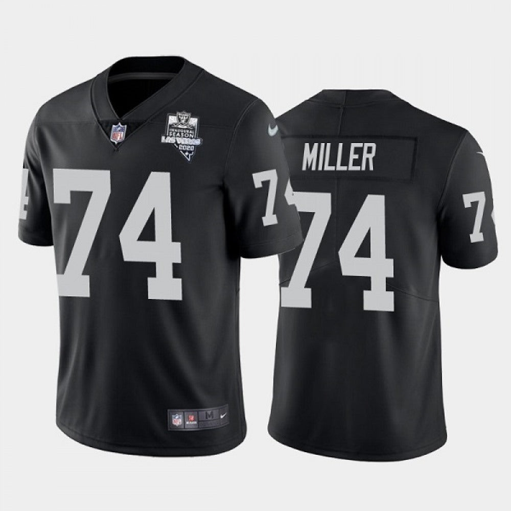 Men's Las Vegas Raiders #74 Kolton Miller Black 2020 Inaugural Season Vapor Limited Stitched Jersey 