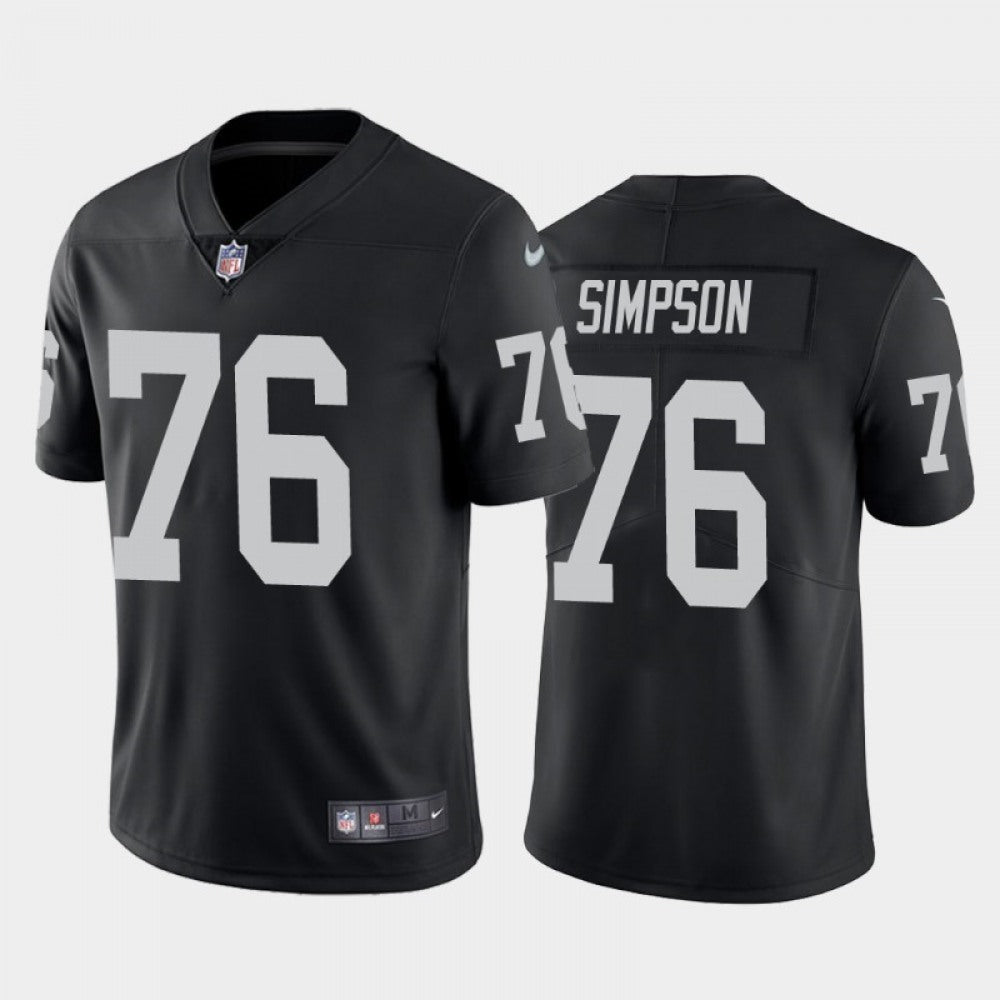 Men's Las Vegas Raiders #76 John Simpson Black Vapor Untouchable Limited Stitched Jersey 