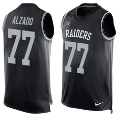 Raiders #77 Lyle Alzado Black Team Color Men's Stitched NFL Limited Tank Top Jersey 