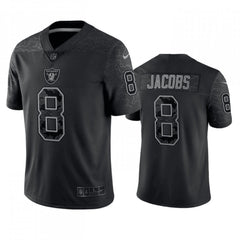 Men's Las Vegas Raiders #8 Josh Jacobs Black Reflective Limited Stitched Football Jersey 