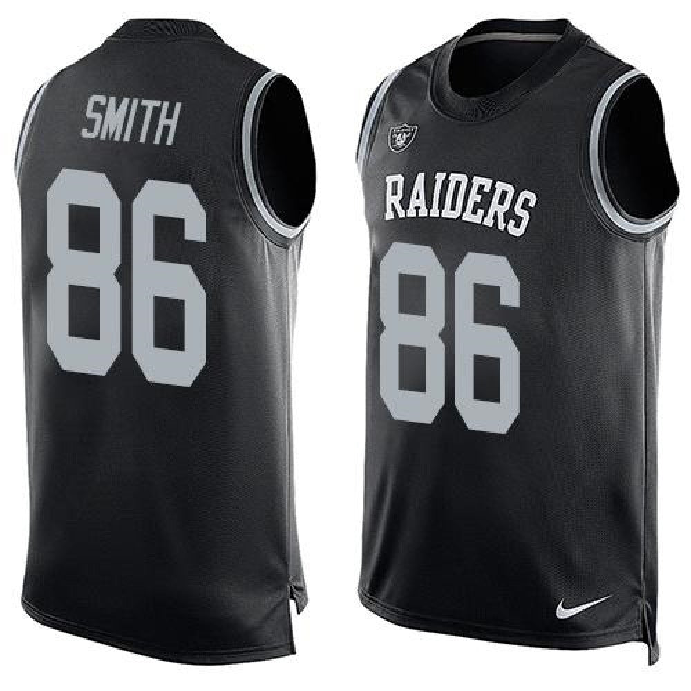 Raiders #86 Lee Smith Black Team Color Men's Stitched NFL Limited Tank Top Jersey 