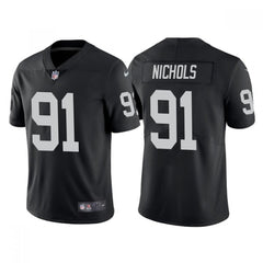 Men's Las Vegas Raiders #91 Bilal Nichols Black Vapor Limited Stitched Jersey 
