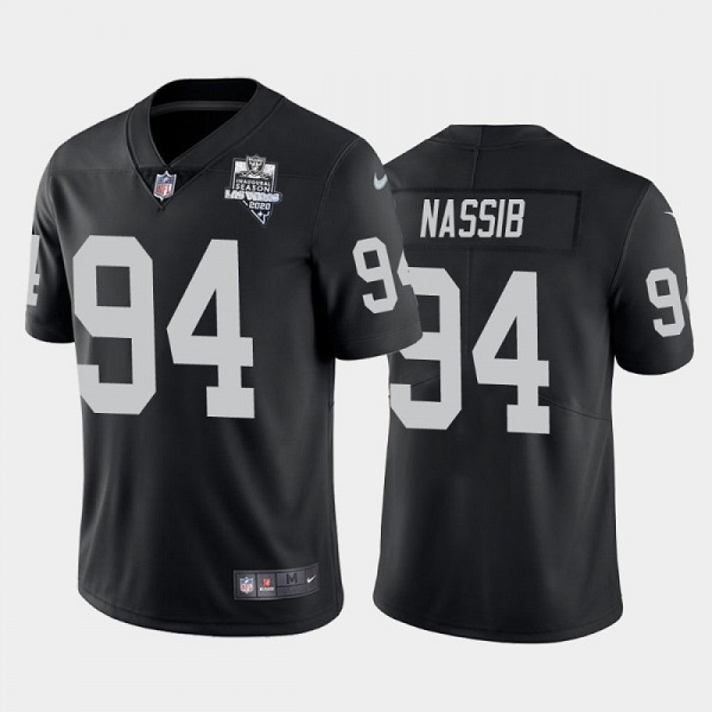 Men's Las Vegas Raiders #94 Carl Nassib Black 2020 Inaugural Season Vapor Limited Stitched Jersey 