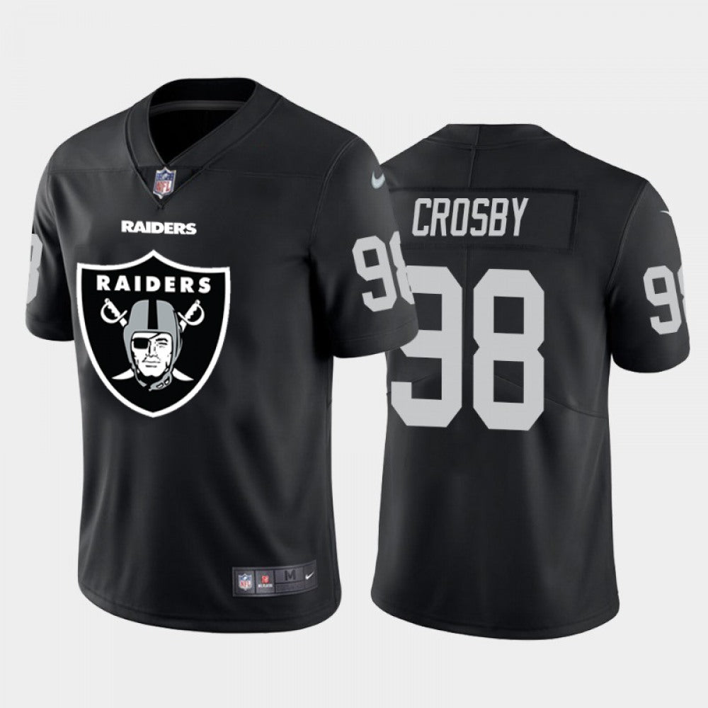 Men's Oakland Raiders #98 Maxx Crosby Black 2020 Team Big Logo Limited Stitched Jersey 