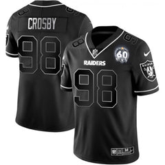 Men's Las Vegas Raiders #98 Maxx Crosby Black Shadow Vapor Limited Stitched Jersey 