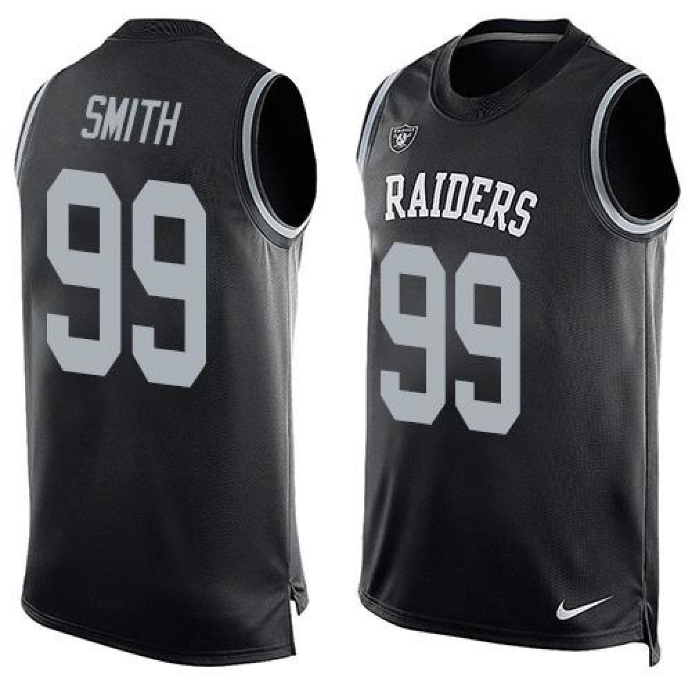 Raiders #99 Aldon Smith Black Team Color Men's Stitched NFL Limited Tank Top Jersey 