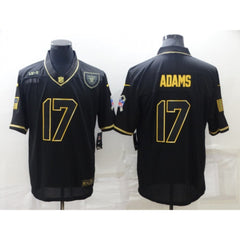 Men's Las Vegas Raiders #17 Davante Adams Black/Gold Salute To Service Limited Stitched Jersey 