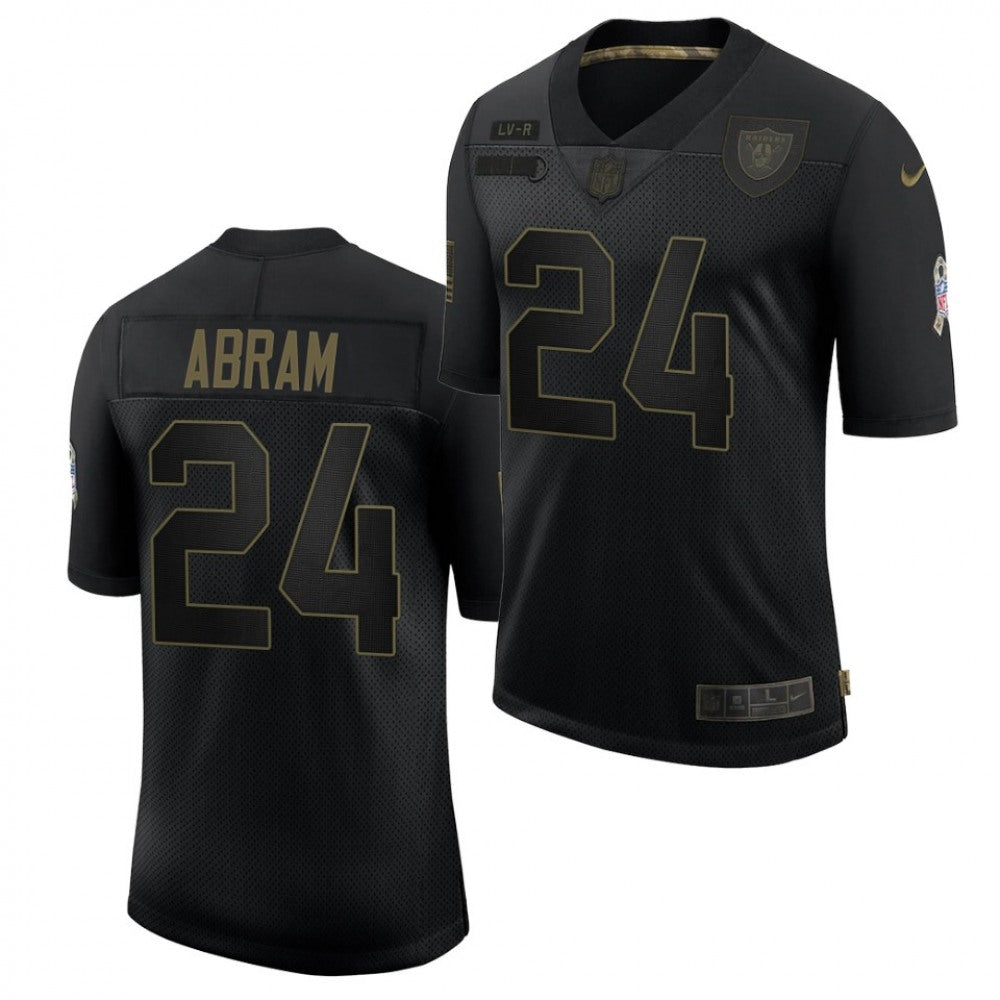 Men's Las Vegas Raiders #24 Johnathan Abram Black 2020 Salute To Service Limited Stitched Jersey 