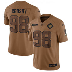 Men's Las Vegas Raiders #98 Maxx Crosby 2023 Brown Salute To Service Limited Stitched Football Jersey 