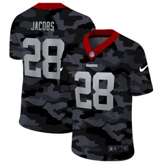 Men's Las Vegas Raiders #28 Josh Jacobs Camo Limited Stitched Jersey 