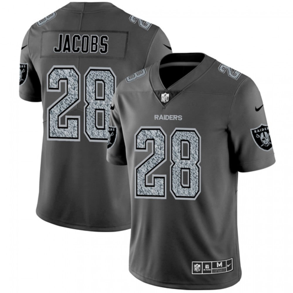 Men's Oakland Raiders #28 Josh Jacobs 2019 Gray Fashion Static Limited Stitched NFL Jersey 