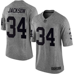 Raiders #34 Bo Jackson Gray Men's Stitched NFL Limited Gridiron Gray Jersey 