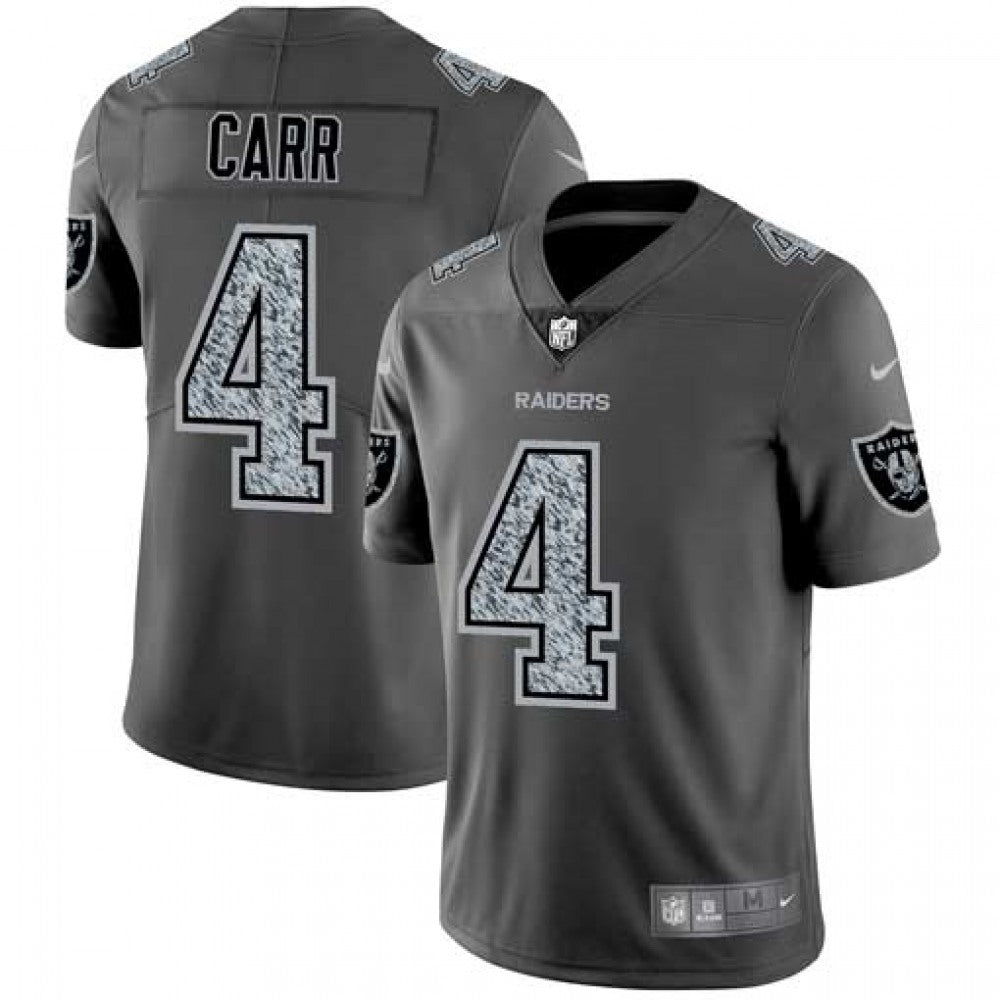 Men's Oakland Raiders #4 Derek Carr 2019 Gray Fashion Static Limited Stitched NFL Jersey 