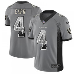Men's Oakland Raiders #4 Derek Carr Gray 2018 Drift Fashion Color Rush Limited Stitched NFL Jersey 