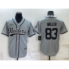 Men's Las Vegas Raiders #83 Darren Waller Grey Cool Base Stitched Baseball Jersey 