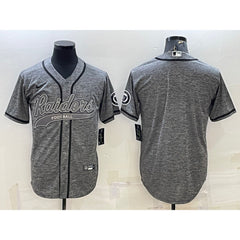 Men's Las Vegas Raiders Blank Grey With Patch Cool Base Stitched Baseball Jersey 