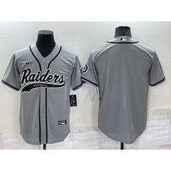 Men's Las Vegas Raiders Blank Grey Cool Base Stitched Baseball Jersey 