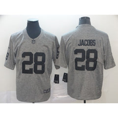 Men's Oakland Raiders #28 Josh Jacobs Grey Limited Stitched NFL Jersey 