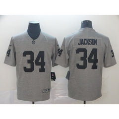 Men's Oakland Raiders #34 Bo Jackson Grey Limited Stitched NFL Jersey 