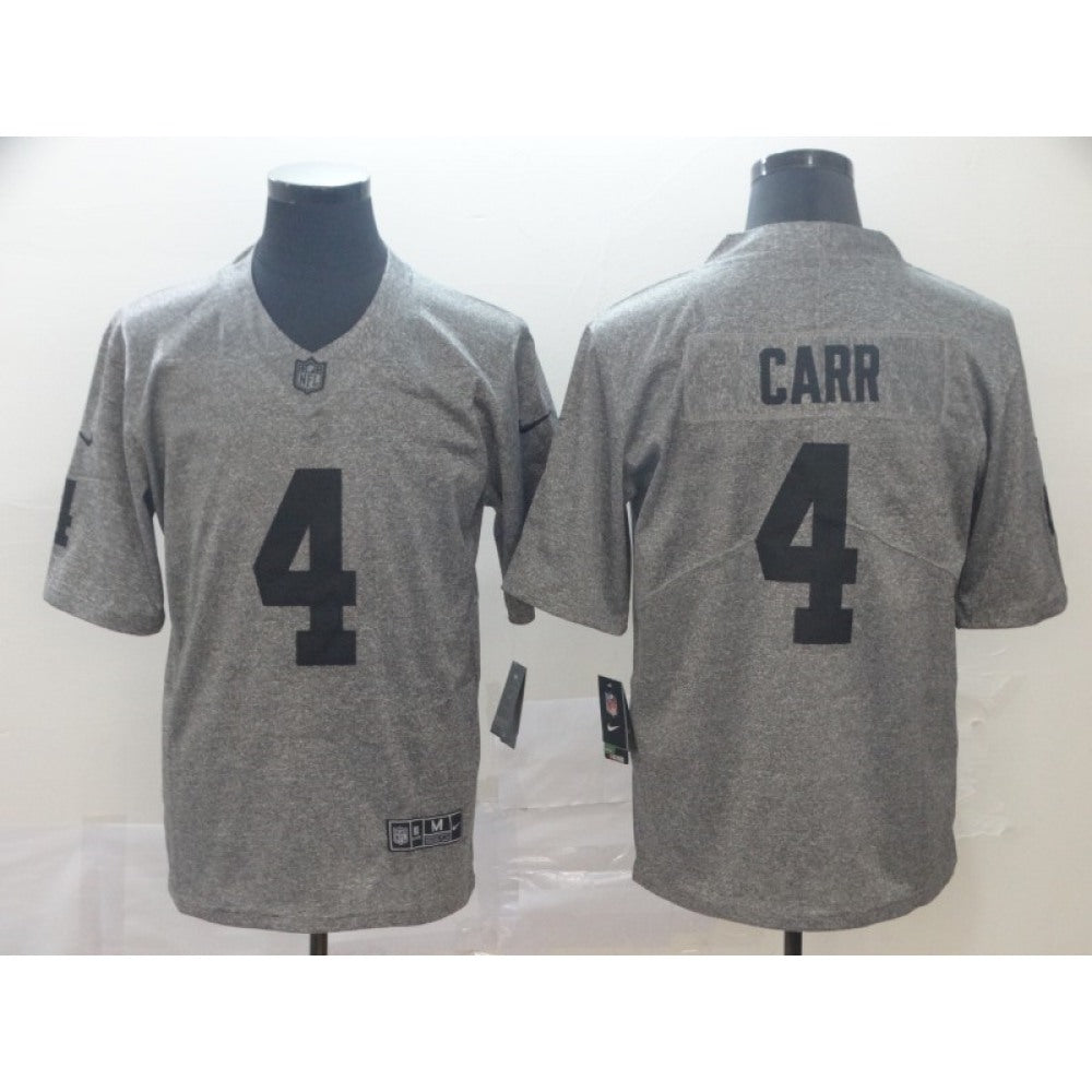 Men's Oakland Raiders #4 Derek Carr Grey Limited Stitched NFL Jersey 