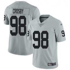 Men's Las Vegas Raiders #98 Maxx Crosby Grey Vapor Untouchable Limited Stitched Jersey 