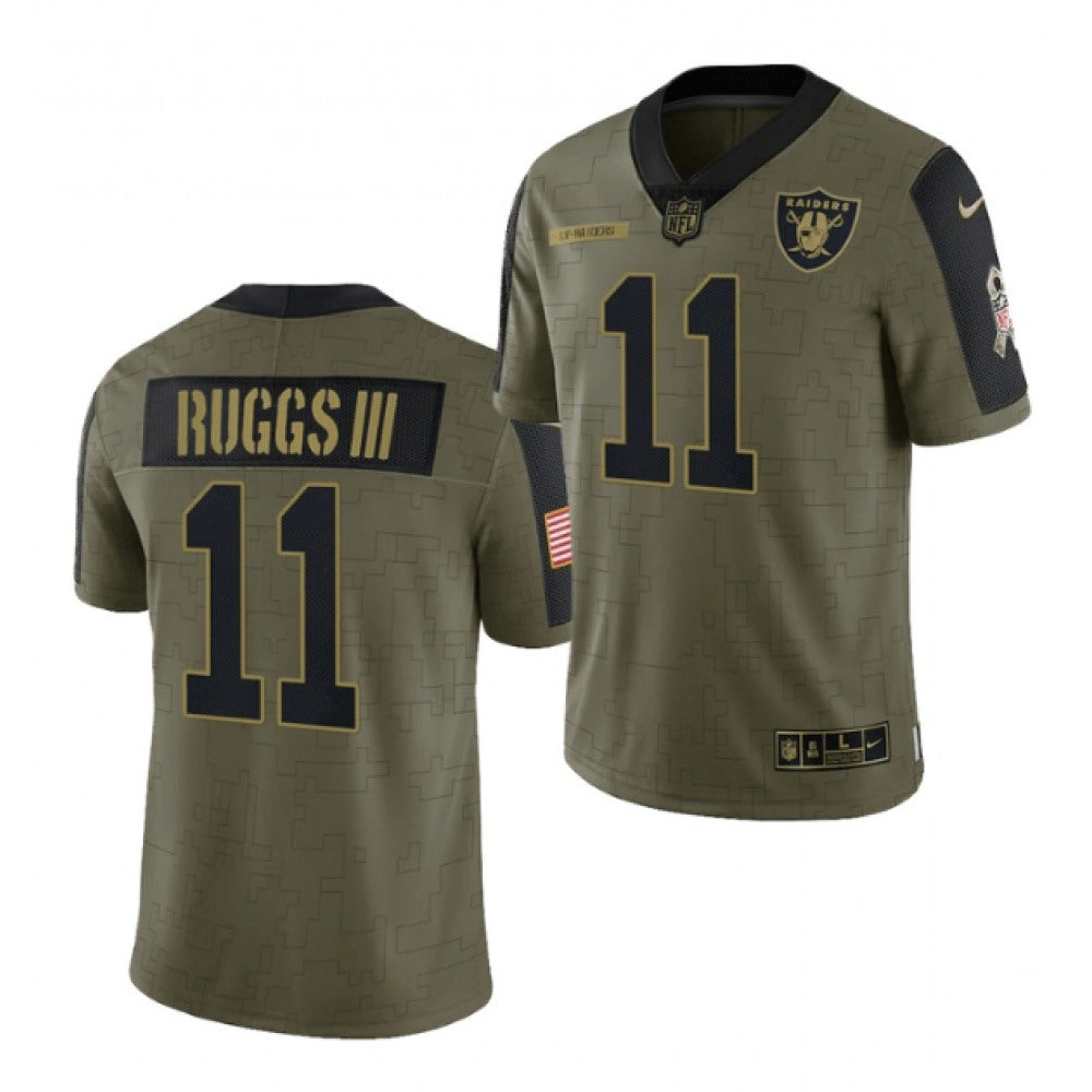 Men's Las Vegas Raiders #11 Henry Ruggs III 2021 Olive Salute To Service Limited Stitched Jersey 