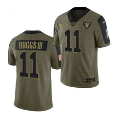 Men's Las Vegas Raiders #11 Henry Ruggs III 2021 Olive Salute To Service Limited Stitched Jersey 
