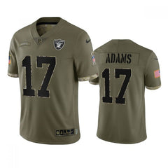 Men's Las Vegas Raiders #17 Davante Adams 2022 Olive Salute To Service Limited Stitched Jersey 