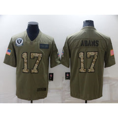 Men's Las Vegas Raiders #17 Davante Adams Olive/Camo Salute To Service Limited Stitched Jersey 