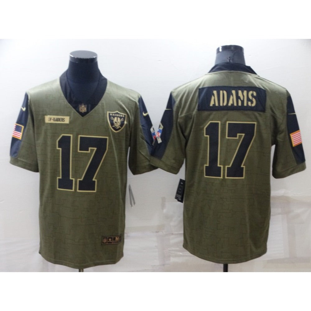 Men's Las Vegas Raiders #17 Davante Adams Olive Salute To Service Limited Stitched Jersey 