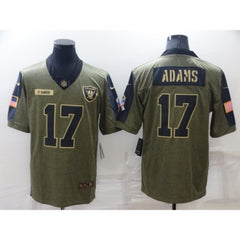 Men's Las Vegas Raiders #17 Davante Adams Olive Salute To Service Limited Stitched Jersey 