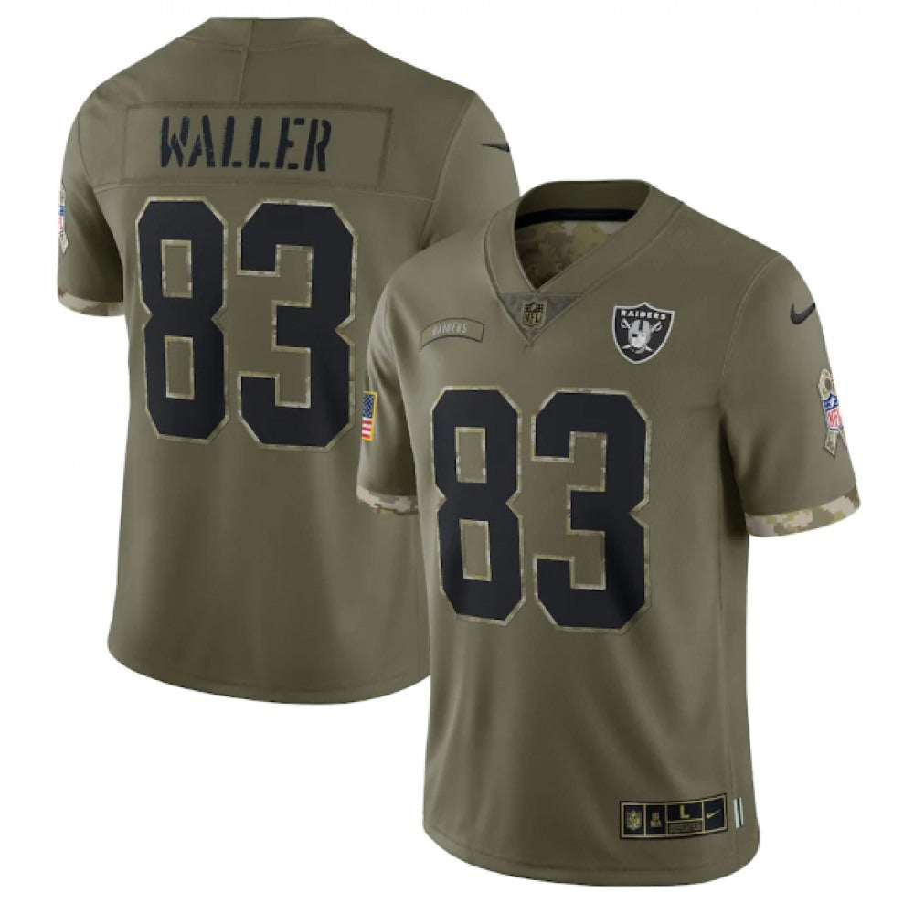 Men's Las Vegas Raiders #83 Darren Waller Olive 2022 Salute To Service Limited Stitched Jersey 