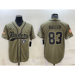 Men's Las Vegas Raiders #83 Darren Waller 2022 Olive Salute to Service Cool Base Stitched Baseball Jersey 
