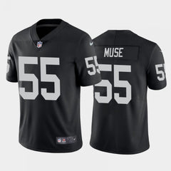 Men's Las Vegas Raiders #55 Tanner Muse Black Vapor Untouchable Limited Stitched Jersey 