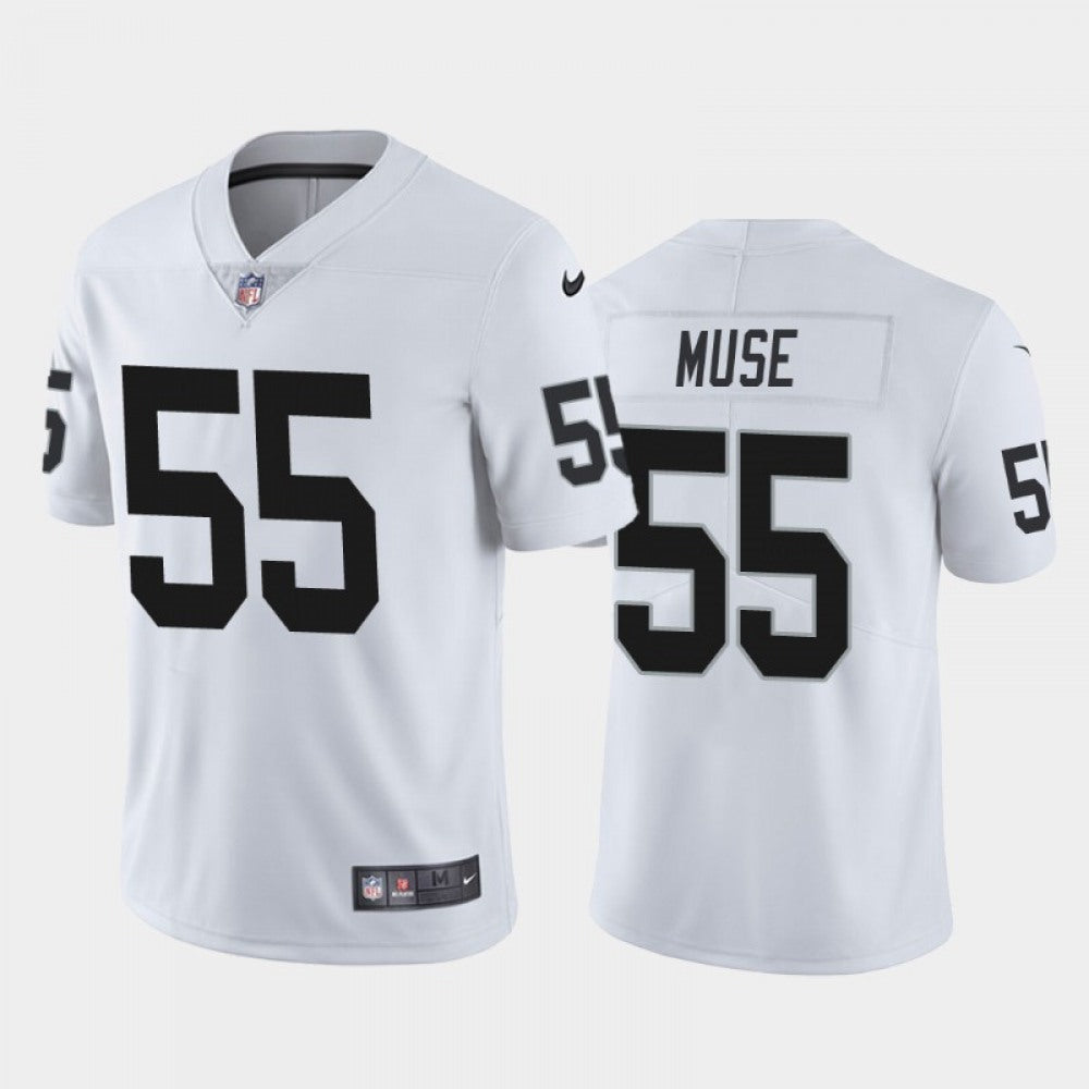 Men's Las Vegas Raiders #55 Tanner Muse White Vapor Untouchable Limited Stitched Jersey 