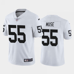 Men's Las Vegas Raiders #55 Tanner Muse White Vapor Untouchable Limited Stitched Jersey 