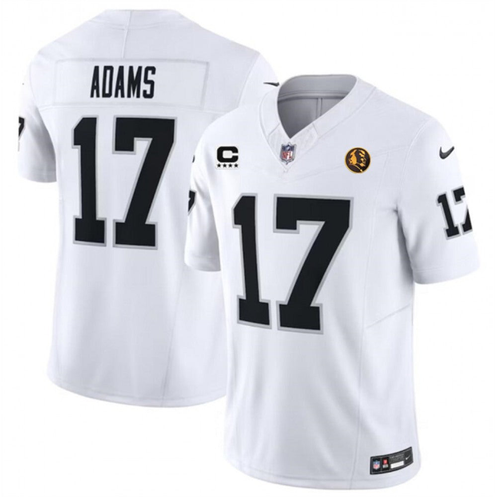 Men's Las Vegas Raiders #17 Davante Adams White 2023 F.U.S.E. With 4-star C Patch And John Madden Patch Vapor Limited Stitched Football Jersey 