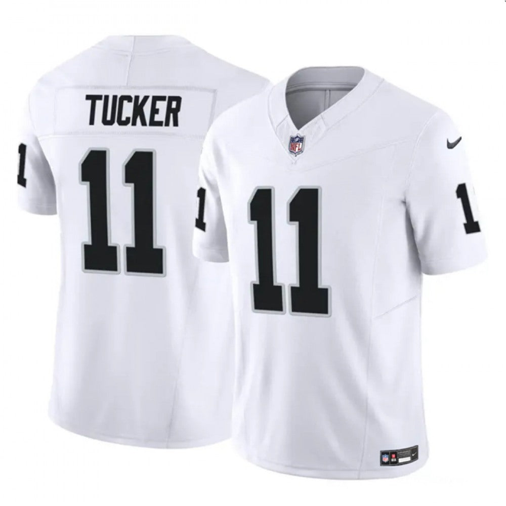 Men's Las Vegas Raiders #11 Tre Tucker White 2023 F.U.S.E Vapor Untouchable Stitched Football Jersey 