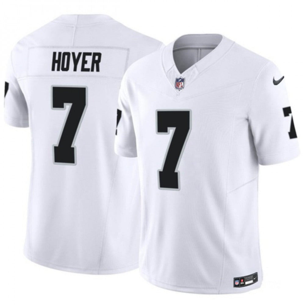 Men's Las Vegas Raiders #7 Brian Hoyer White 2023 F.U.S.E Vapor Untouchable Stitched Football Jersey 