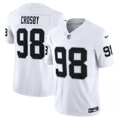 Men's Las Vegas Raiders #98 Maxx Crosby White 2023 F.U.S.E Vapor Untouchable Stitched Football Jersey 