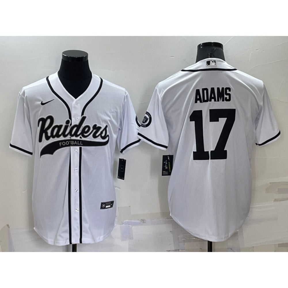 Men's Las Vegas Raiders #17 Davante Adams White Cool Base Stitched Baseball Jersey 
