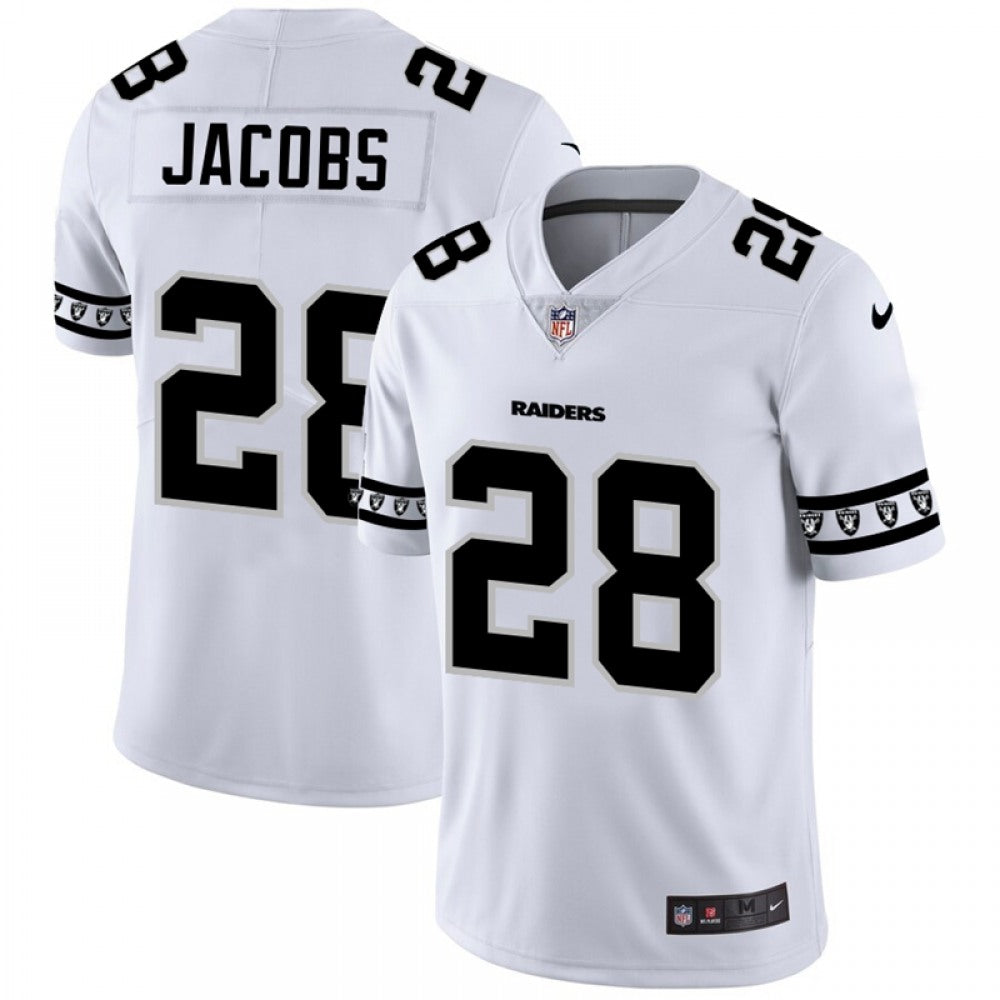 Men's Oakland Raiders #28 Josh Jacobs White 2019 Team Logo Cool Edition Stitched NFL Jersey 
