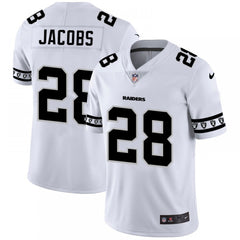 Men's Oakland Raiders #28 Josh Jacobs White 2019 Team Logo Cool Edition Stitched NFL Jersey 