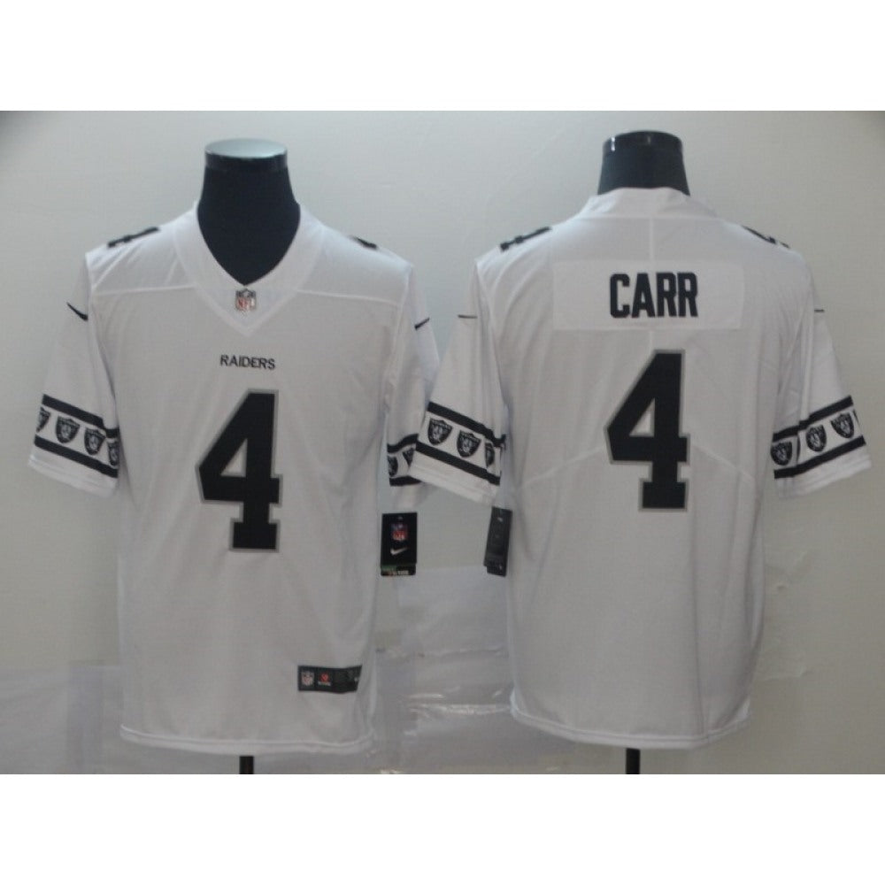Men's Oakland Raiders #4 Derek Carr White 2019 Team Logo Cool Edition Stitched NFL Jersey 
