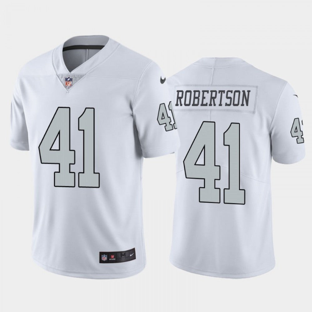 Men's Las Vegas Raiders #41 Amik Robertson White Color Rush Stitched Jersey 