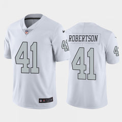 Men's Las Vegas Raiders #41 Amik Robertson White Color Rush Stitched Jersey 