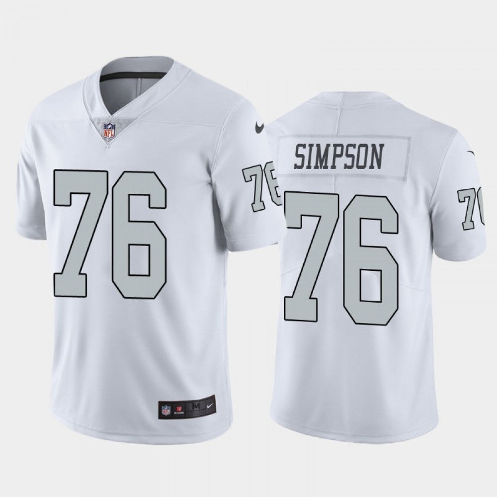 Men's Las Vegas Raiders #76 John Simpson White Color Rush Stitched Jersey 