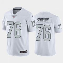 Men's Las Vegas Raiders #76 John Simpson White Color Rush Stitched Jersey 