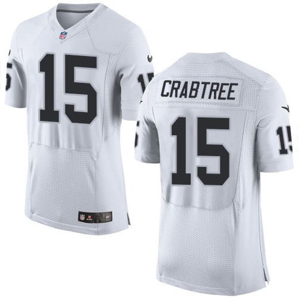 Raiders #15 Michael Crabtree White Men's Stitched NFL New Elite Jersey 