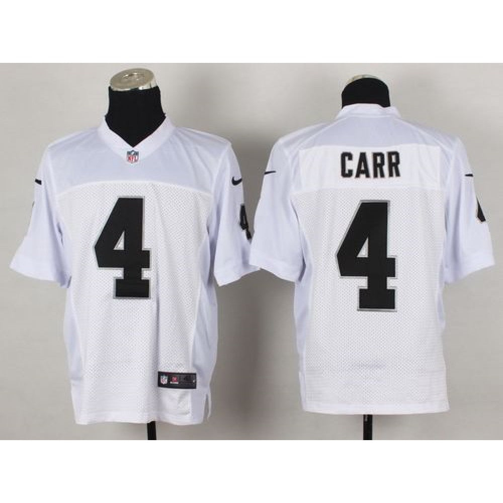Raiders #4 Derek Carr White Men's Stitched NFL Elite Jersey 